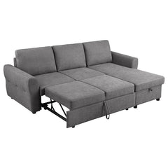 Samantha Upholstered Storage Sleeper Sectional Sofa Grey - 511088