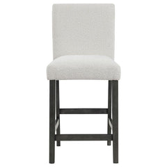 Alba Boucle Upholstered Counter Height Dining Chair White and Charcoal Grey (Set of 2) - 123119