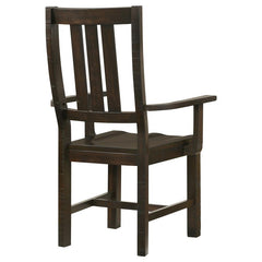 Calandra Slat Back Arm Chairs Vintage Java (Set of 2) - 192953