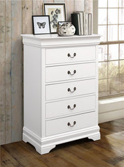 Louis Philippe 5-drawer Chest White - 204695