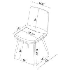 Ortega Padded Seat Solid Back Dining Side Chair Coffee and Black (Set of 2) - 115472