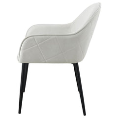 Emma Upholstered Dining Arm Chair Fog Grey and Black (Set of 2) - 115592