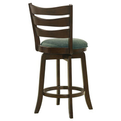 Murphy Ladder Back Counter Height Swivel Bar Stool Dark Cherry and Hunter Green - 181378
