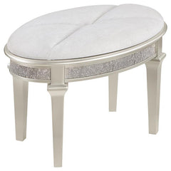 Evangeline 4-drawer Vanity Set with Stool Silver Oak - 223397-SET