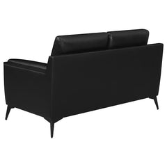 Moira 2-piece Upholstered Wedge Arm Tufted Sofa Set Black - 511131-S2