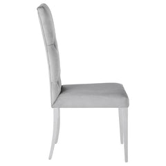 Kerwin Tufted Upholstered Side Chair (Set of 2) Grey and Chrome - 111103