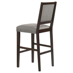Bedford Upholstered Open Back Bar Stools with Footrest (Set of 2) Grey and Espresso - 183472