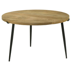 Pilar Round Solid Wood Top Coffee Table Natural and Black - 703608