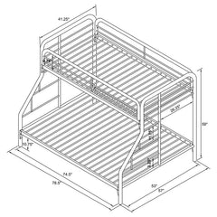 Morgan Metal Twin Over Full Bunk Bed Black - 2258K