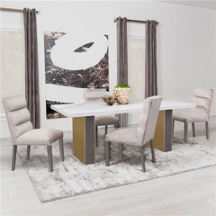 Carla Upholstered Dining Side Chair Stone (Set of 2) - 106683