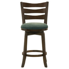 Murphy Ladder Back Counter Height Swivel Bar Stool Dark Cherry and Hunter Green - 181378