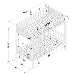 Meyers Metal Twin Over Twin Bunk Bed Black - 460390
