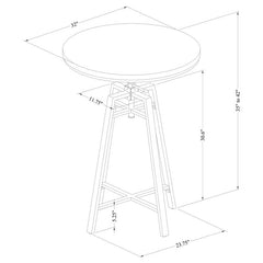 Bartlett Adjustable Swivel Bar Table Brushed Nutmeg - 101811