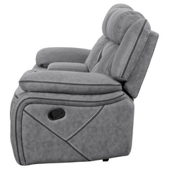 Higgins Upholstered Motion Reclining Loveseat Grey - 602262