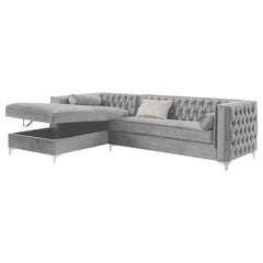 Bellaire Upholstered Storage Chaise Sectional Sofa Grey - 508280