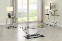 Danville Square U-Shaped Glass Top Side End Table Chrome - 704987