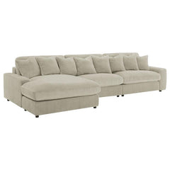 Blaine Upholstered Reversible Chaise Sectional Sofa Sand - 509899-SET