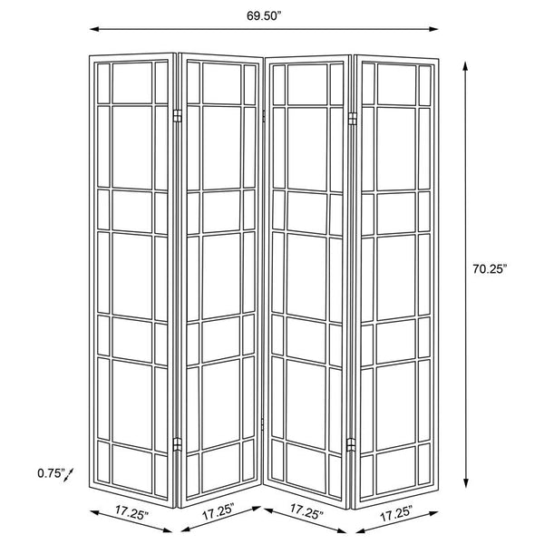 Catabella 4-Panel Room Divider Folding Shoji Screen Floral - 4407