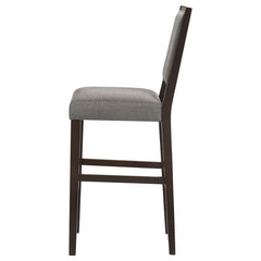 Bedford Upholstered Open Back Bar Stools with Footrest (Set of 2) Grey and Espresso - 183472