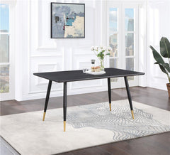 Zetta Rectangular Dining Table Black and Gold - 190341