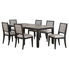 Elodie 7-piece Dining Table Set with Extension Leaf Grey and Black - 121221-S7