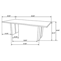 Bradshaw Rectangular Live Edge Dining Table Natural Acacia and Black - 115541