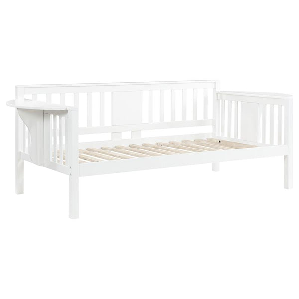 Bethany Wood Twin Daybed with Drop-down Tables White - 300837