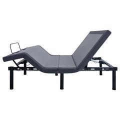 Negan Queen Adjustable Bed Base Grey and Black - 350132Q
