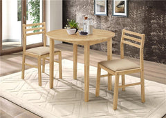 Bucknell 3-piece Dining Set with Drop Leaf Natural and Tan - 130006