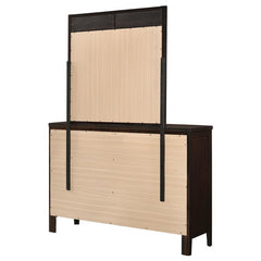 Carlton 6-drawer Rectangular Dresser with Mirror Cappuccino - 202093M