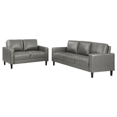 Ruth 2-piece Upholstered Track Arm Sofa Set Grey - 508365-S2