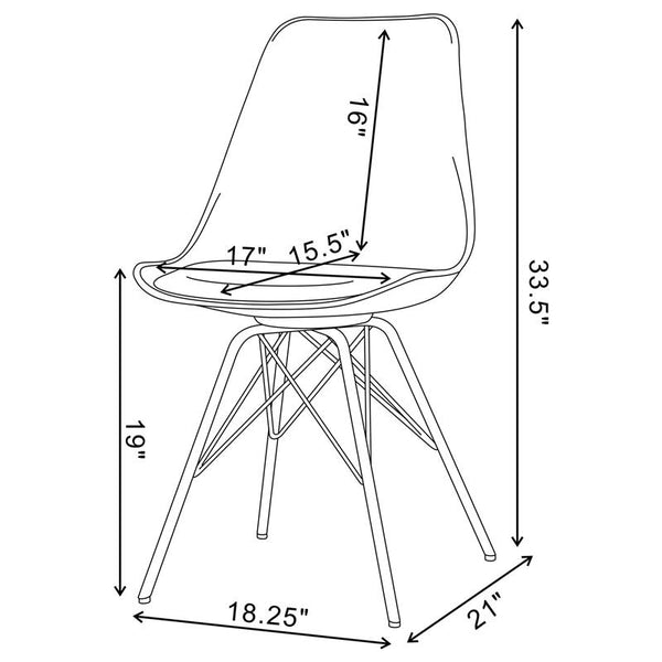 Lowry 5-piece Round Dining Set Tulip Table with Eiffel Chairs White - 105261-S5W