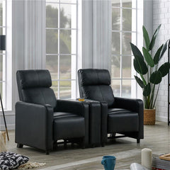 Toohey Upholstered Home Theater Storage Wedge Console Black - 600182
