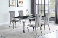 Carone Rectangular Dining Table Chrome and Black - 105071