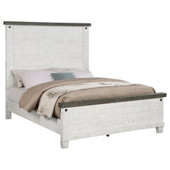 Lilith Wood Eastern King Panel Bed Distressed White - 224471KE