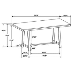Hollis Rectangular Counter Height Dining Table Brown and White - 122248