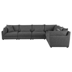 Sasha 6-Piece Upholstered Modular Sectional Barely Black - 551681-SET