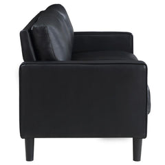 Ruth 3-piece Upholstered Track Arm Sofa Set Black - 508361-S3