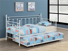 Nocus Metal Twin Daybed with Trundle White - 306055