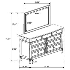 Alderwood 9-drawer Dresser with Mirror French Grey - 223123M