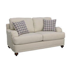 Glenn Upholstered English Arm Loveseat Light Grey and Blue - 511092