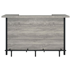Bellemore Bar Unit with Footrest Grey Driftwood and Black - 182105