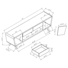 Alvin 2-door Engineered Wood 74" TV Stand Dark Walnut - 700793