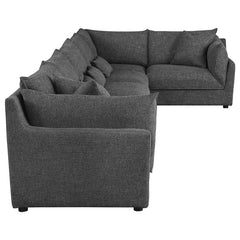 Sasha 6-Piece Upholstered Modular Sectional Barely Black - 551681-SET