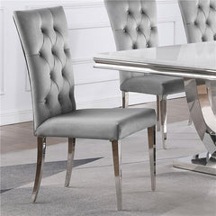 Kerwin Tufted Upholstered Side Chair (Set of 2) Grey and Chrome - 111103