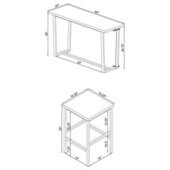 Marmot 4-piece Rectangular Counter Height Set White Marble and Chrome - 182253