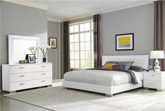 Felicity 4-piece Queen Bedroom Set White High Gloss - 203500Q-S4L