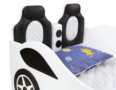 Cruiser Wood Twin LED Car Bed White - 400477