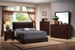 Conner Upholstered Full Panel Bed Dark Brown - 300261F
