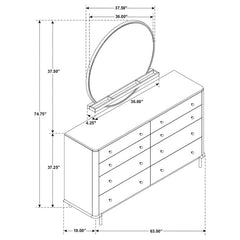 Arini 8-drawer Dresser with Mirror Sand Wash - 224303M